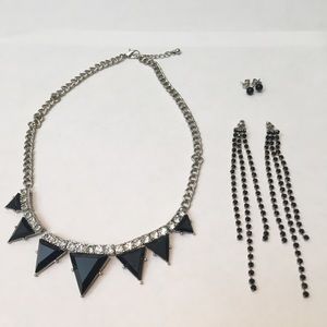 NEW Forever 21 Silver Statement Necklace Earrings